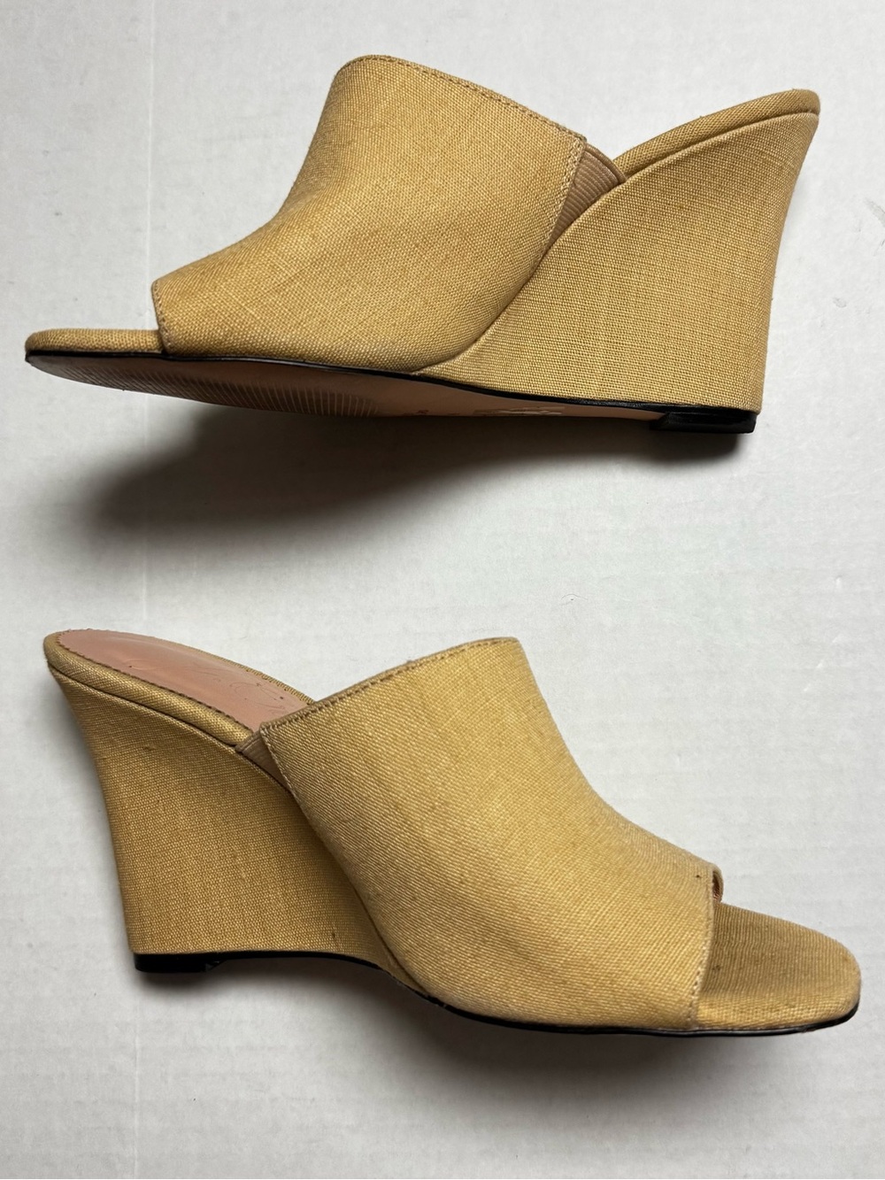 J.Crew Women's Bianca Woven Wedge Heel Sandal In Beige Casual Slip On Size: 9.5